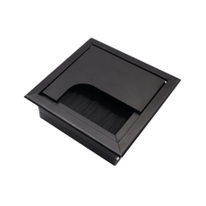 Quadratisch Aluminium Kabeldurchlass 80x80mm, Schwarz "Wave"