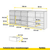 NOAH - Kommode / Sideboard mit 5 Schubladen und 5 Tür - Weiß Matt / Beton-Optik H75cm B80cm T35cm