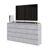 GABRIEL - Kommode / Sideboard mit 12 Schubladen (8+4) - Beton-Optik H92cm B180cm T33cm