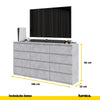 GABRIEL - Kommode / Sideboard mit 12 Schubladen (8+4) - Beton-Optik H92cm B180cm T33cm