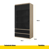 JOELLE - Kleiderschrank mit 2 Türen und 2 Schubladen -  Sonoma Eiche / Schwarz Gloss H180cm B90cm T50cm