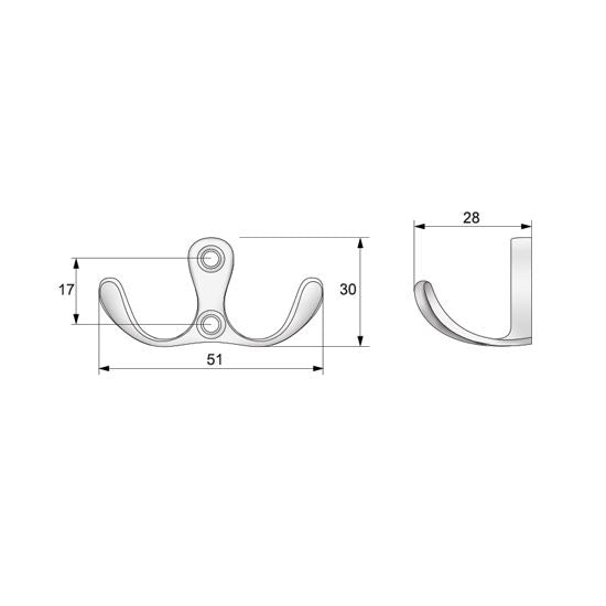 Kleiderhaken - Aluminium WP01