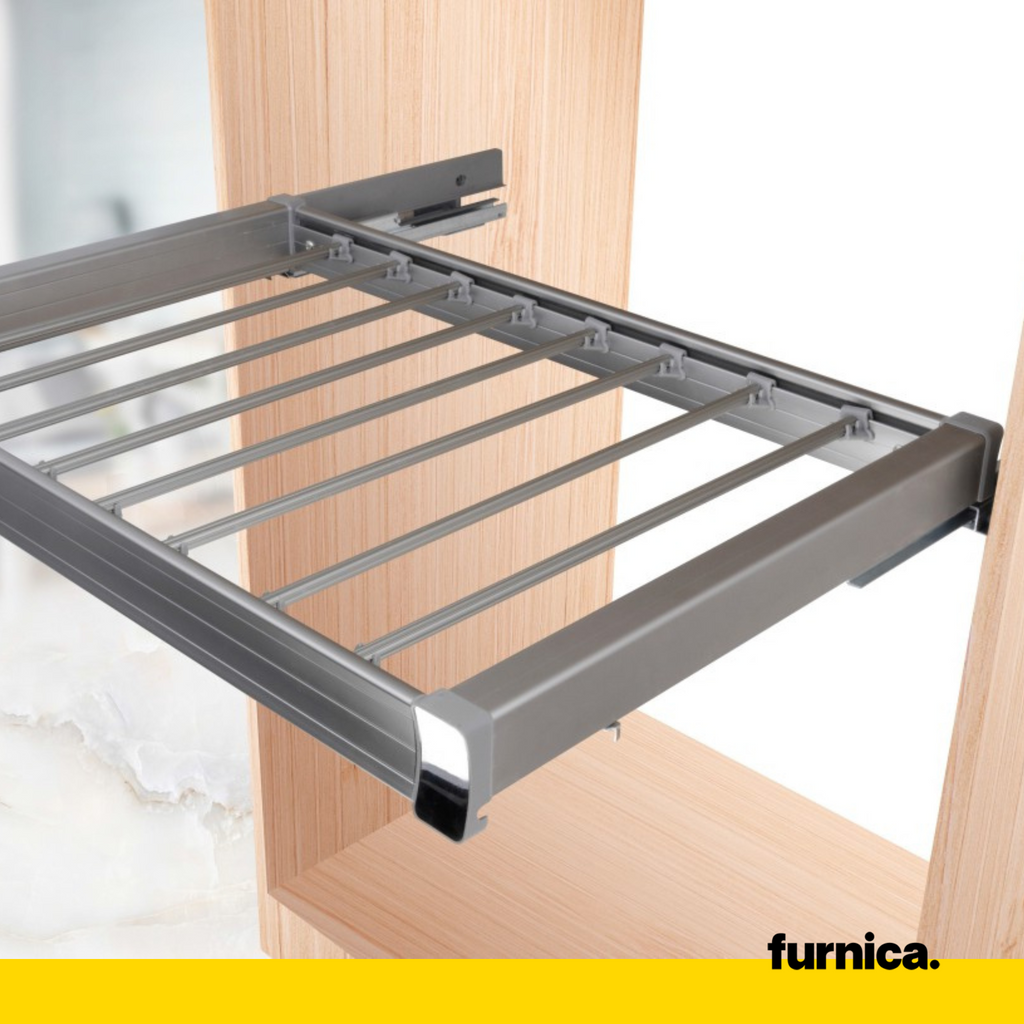 Ausziehbarer Hosenbügel für 70cm-Schrank Soft-Close - Einzelner Fachboden - Grau