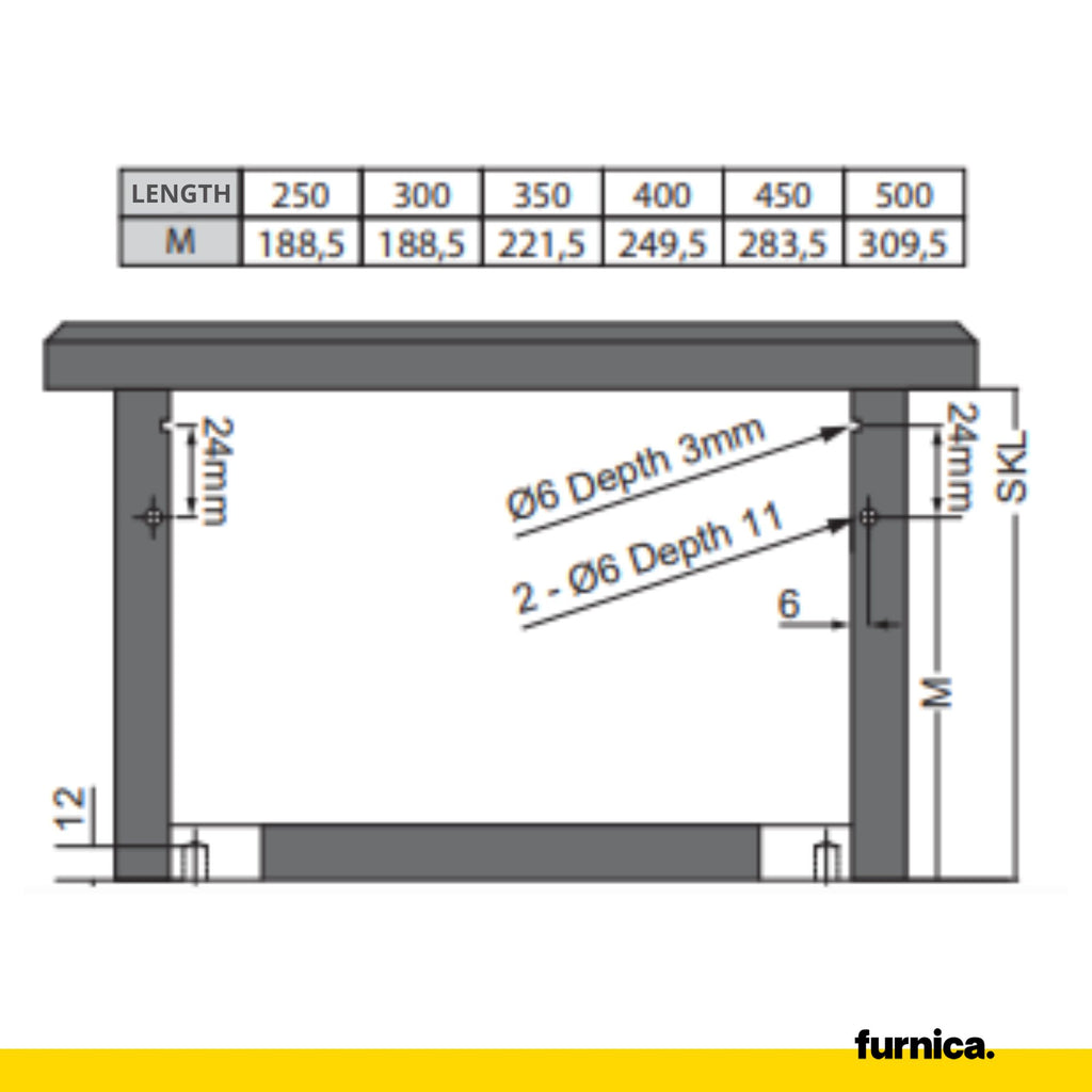 1 Satz Soft-Close Unterflurführungen Schubladenschienen 250-550mm