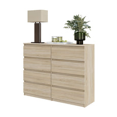 GABRIEL - Kommode / Sideboard mit 8 Schubladen - Sonoma Eiche H92cm B120cm T33cm
