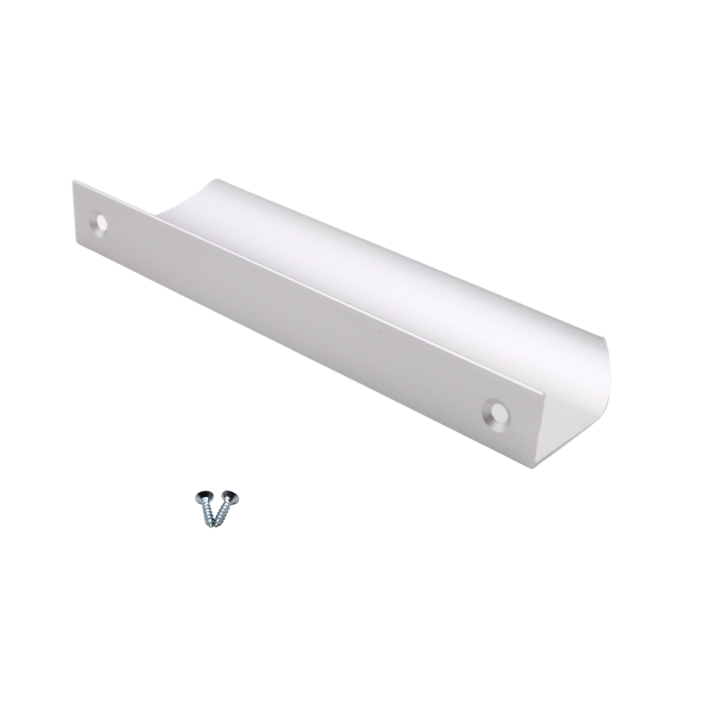 Griffleiste Kantengriff Rund 128mm (148mm Gesamtlänge) - Aluminium