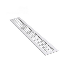 Aluminium-Lüftungsgitter für Küchenarbeitsplatten / Sockel, 484x60mm Silber