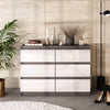 GABRIEL - Kommode / Sideboard mit 6 Schubladen - Anthrazit / Weiß Gloss H71cm B100cm TD33cm
