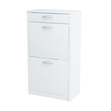 JULIA - Schuhschrank mit 1 Schubladen und 2 Ebenen Lagerung - Weiß Matt H92cm B50cm T28cm