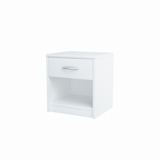 JULIA - Nachttisch - Nachtschrank mit 1 Schubladen - Weiß Matt H45cm B39cm T35cm