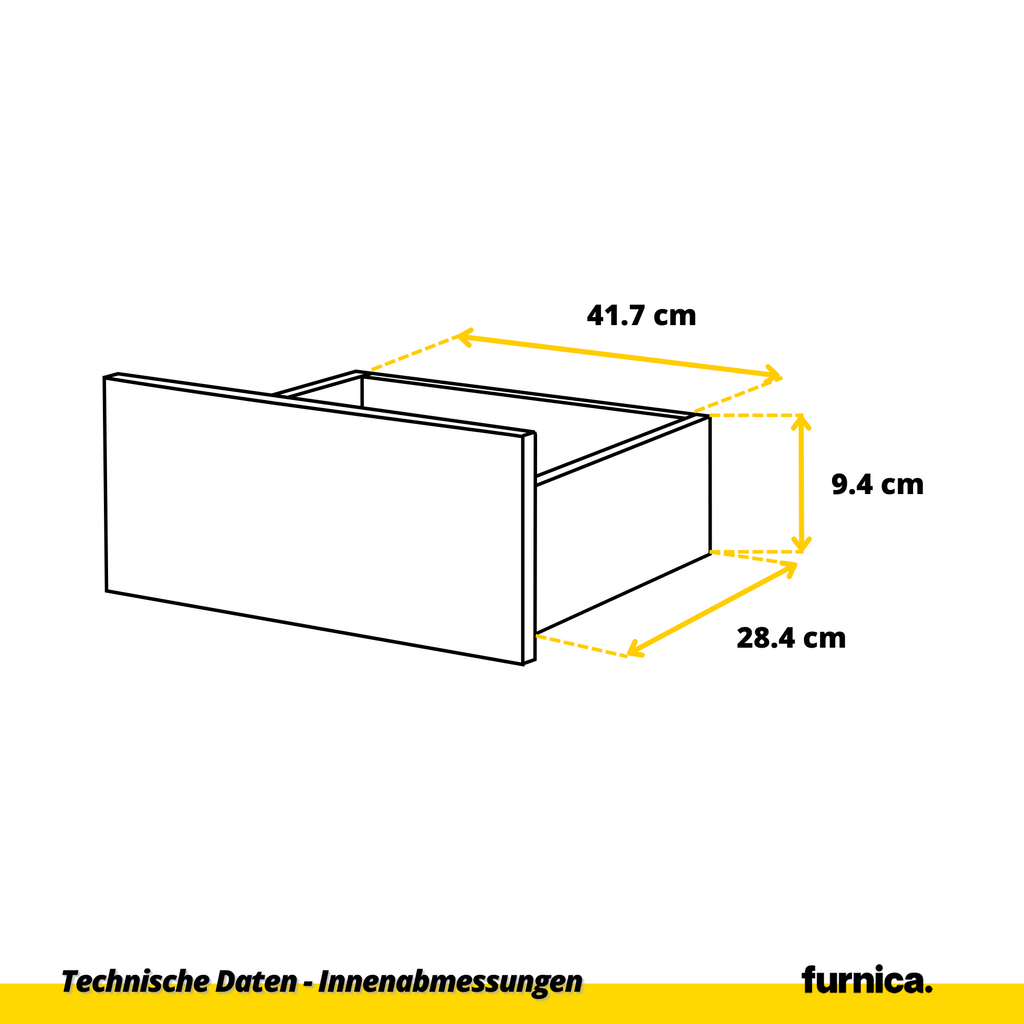 GABRIEL - Kommode / Sideboard mit 6 Schubladen - Weiß Matt / Beton-Optik H71cm B100cm TD33cm