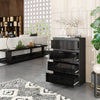 GABRIEL - Kommode / Sideboard mit 4 Schubladen - Anthrazit / Schwarz Gloss H92cm B60cm T33cm