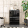 GABRIEL - Kommode / Sideboard mit 4 Schubladen - Anthrazit / Schwarz Gloss H92cm B60cm T33cm