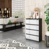 GABRIEL - Kommode / Sideboard mit 4 Schubladen - Anthrazit / Weiß Matt H92cm B60cm T33cm