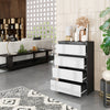 GABRIEL - Kommode / Sideboard mit 4 Schubladen - Anthrazit / Weiß Matt H92cm B60cm T33cm