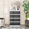 GABRIEL - Kommode / Sideboard mit 4 Schubladen - Weiß Matt / Anthrazit H92cm B60cm T33cm