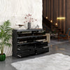 GABRIEL - Kommode / Sideboard mit 8 Schubladen - Anthrazit / Schwarz Gloss H92cm B120cm T33cm