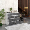 GABRIEL - Kommode / Sideboard mit 8 Schubladen - Weiß Matt / Anthrazit H92cm B120cm T33cm