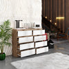 GABRIEL - Kommode / Sideboard mit 8 Schubladen - Wotan Eiche / Weiß Matt H92cm B120cm T33cm