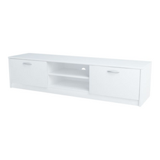 JANE - TV Schrank mit 2 Türen und 1 Regal - Weiß Matt H36cm B160cm T41cm
