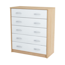 JULIA - Schuhschrank - 5 Etagen Lagerung - Sonoma Eiche / Weiß Matt H85cm B74cm T35cm