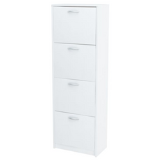 JULIA - Schuhschrank - 4 Ebenen Lagerung - Weiß Matt H152cm B50cm T28cm