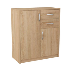 JULIA - Kommode mit 2 Schubladen und 2 Türen - Schlafzimmer Kommode Aufbewahrung Schrank Sideboard - Sonoma Eiche H85cm B74cm T35cm