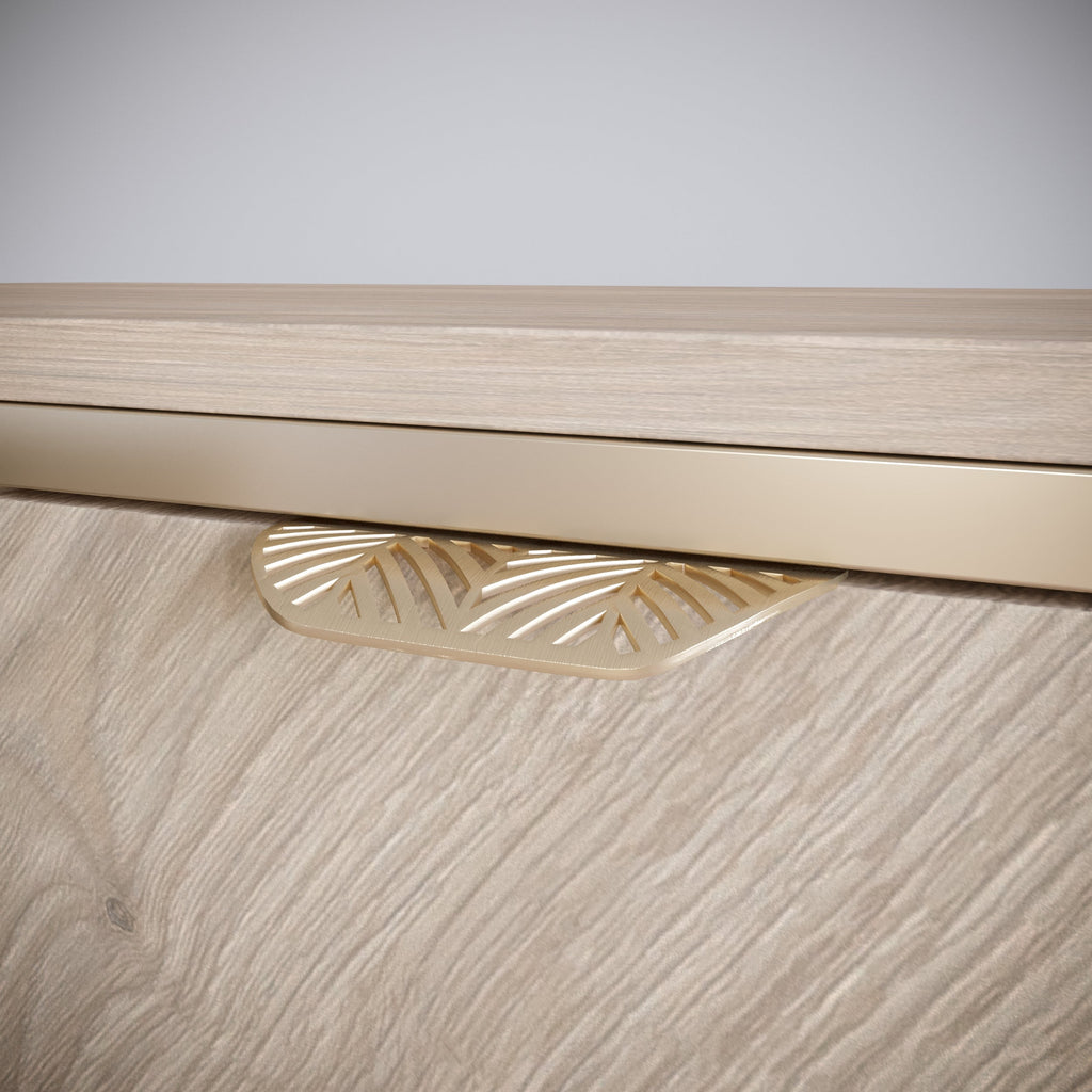 LEAF Edge Pull Möbelgriff 64mm (118mm Gesamtlänge) - Messing Gold