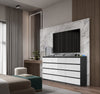 GABRIEL - Kommode / Sideboard mit 12 Schubladen (8+4) - Anthrazit / Weiß Gloss H92cm B180cm T33cm