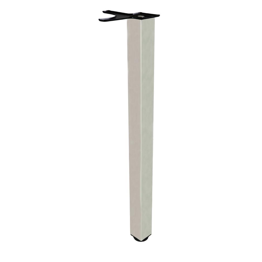Quadratisches Tischbein 71 cm hoch - Satin, ZnAl Montageplatte