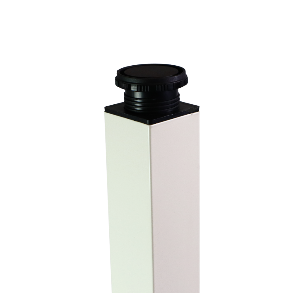 Quadratisches Tischbein 71 cm hoch - Weiss, ZnAl Montageplatte