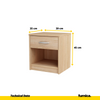 JULIA - Nachttisch - Nachtschrank mit 1 Schubladen - Sonoma Eiche H45cm B39cm T35cm