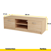 GRACE - TV Schrank mit 2 Türen und 1 Regal - Sonoma Eiche H36cm B120cm T41cm