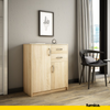 JULIA - Kommode mit 2 Schubladen und 2 Türen - Schlafzimmer Kommode Aufbewahrung Schrank Sideboard - Sonoma Eiche H85cm B74cm T35cm