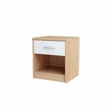 JULIA - Nachttisch - Nachtschrank mit 1 Schubladen - Sonoma Eiche / Weiß Matt H45cm B39cm T35cm