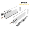 Soft-Close Schubladensystem, MITTEL, H: 142mm, Weiß 270mm