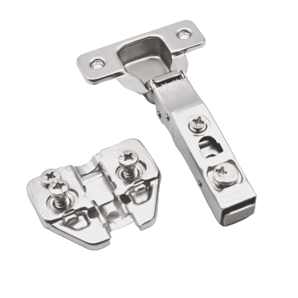 3D Soft-Close Scharnier Topfband, H0 Montageplatte mit EURO Schrauben, Eckanschlag