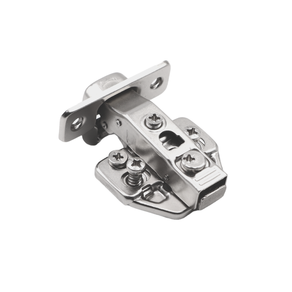3D Soft-Close Scharnier Topfband, H0 Montageplatte mit EURO Schrauben, Eckanschlag