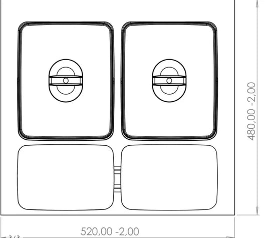 Abfalltrennsystem für 600mm Schrank - 2x15L - Anthrazit – Furnica