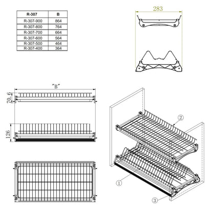 Abtropfgestell Für Wandschrank Chrom - 600mm – Furnica