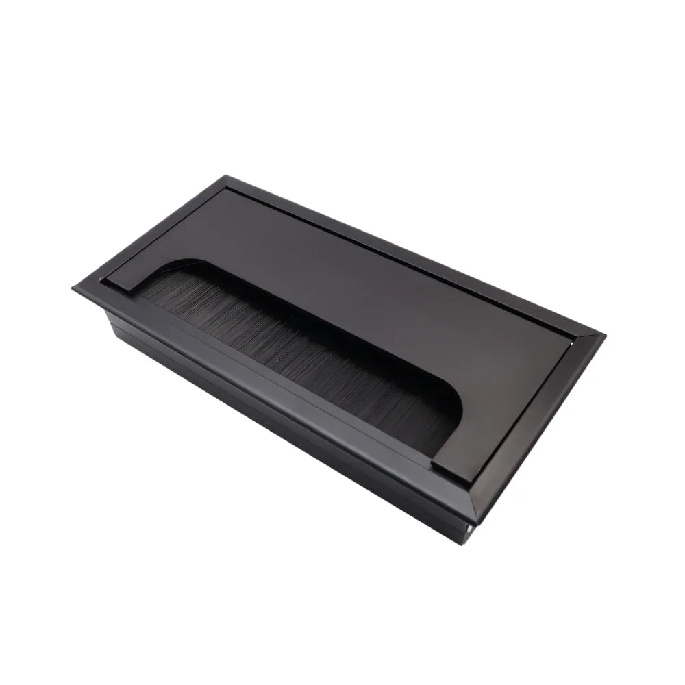 Aluminium Kabeldurchlass 160x80mm, Schwarz "Wave" – Furnica