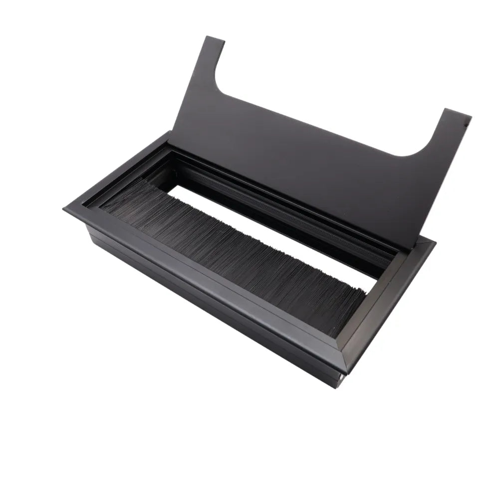 Aluminium Kabeldurchlass 160x80mm, Schwarz "Wave" – Furnica