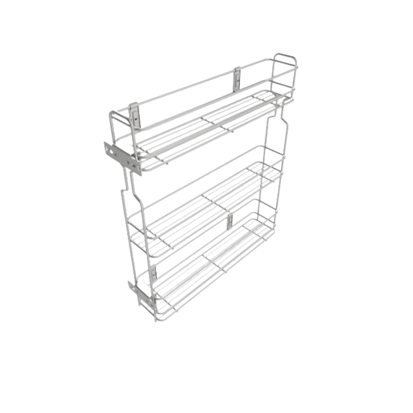 Apothekerauszug 15 cm – 3 Einlegeböden, Chrom– Schmaler Küchenschrank Auszug – Furnica
