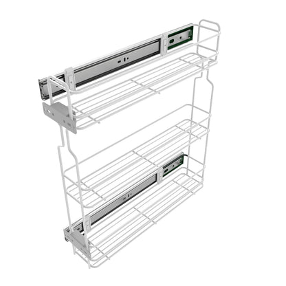 Apothekerauszug 20 cm – 3 Einlegeböden, Weiß – Schmaler Küchenschrank Auszug – Furnica