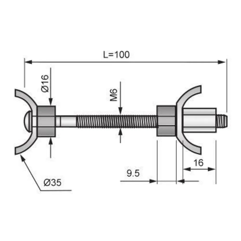 Arbeitsplattenverbinder M6x100mm – Furnica