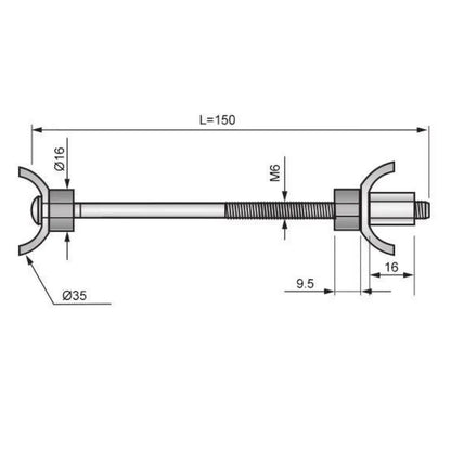 Arbeitsplattenverbinder M6x150mm – Furnica