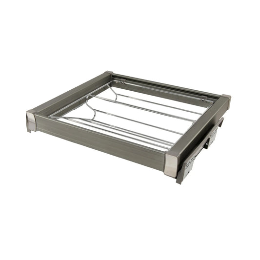 Ausziehbare Ablage für Schuhe 60cm Soft-Close - Chrom/Aluminium - Grau – Furnica