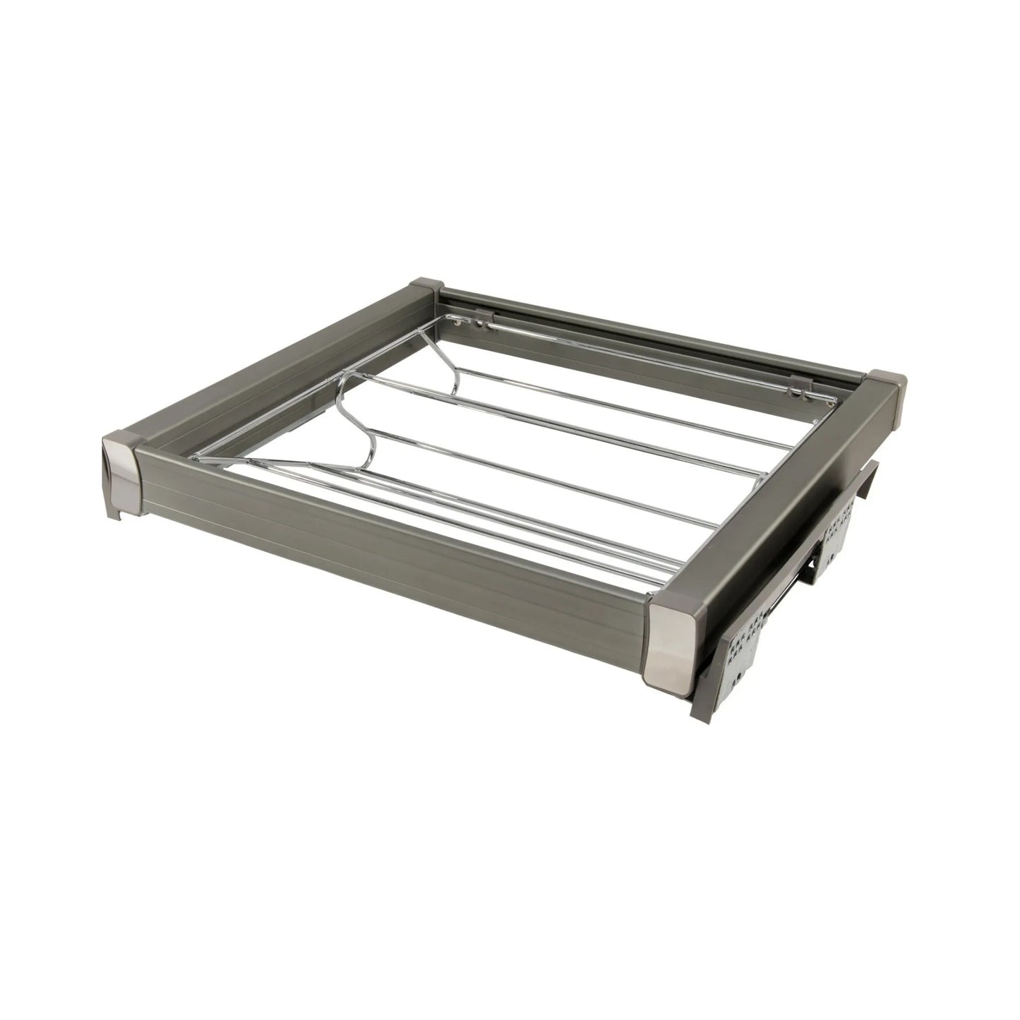 Ausziehbare Ablage für Schuhe 70cm Soft-Close - Chrom/Aluminium - Grau – Furnica