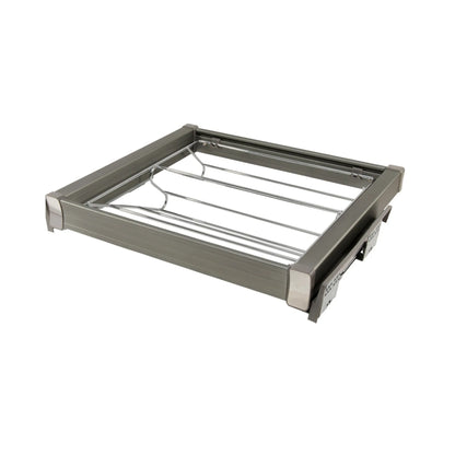 Ausziehbare Ablage für Schuhe 80cm Soft-Close - Chrom/Aluminium - Grau – Furnica