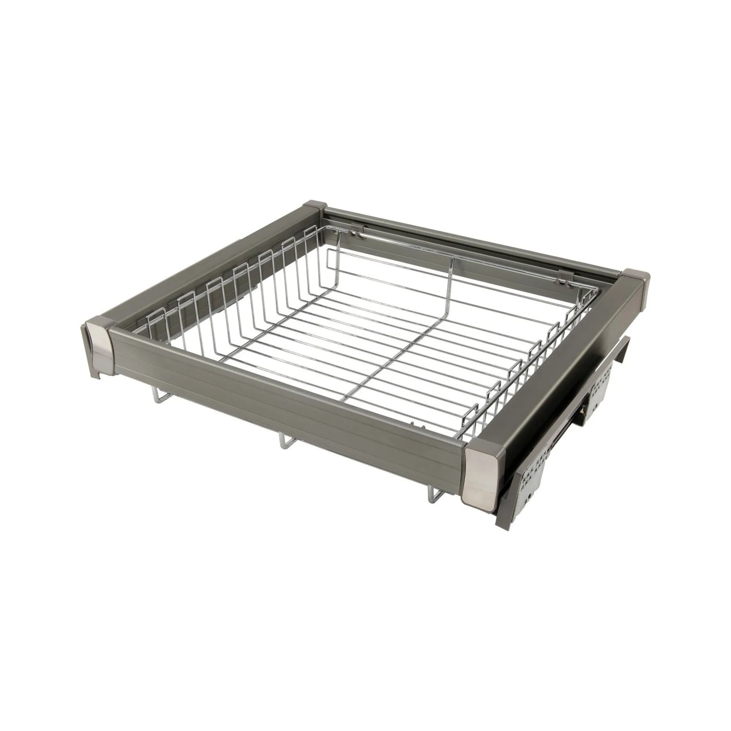 Ausziehbare Aufbewahrungskörbe für 60-cm-Schrank Soft-Close - Einzelner Fachboden - Chrom – Furnica